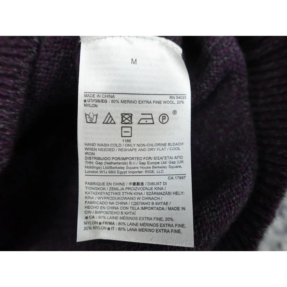 Banana Republic Sweater Mens M Purple Merino Wool Filpucci Italian Yarn 722729